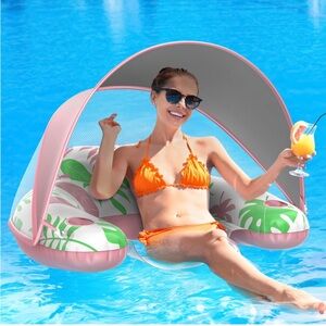 LAYCOL Premium Pool Floats Adult Canopy - Stylish Lounger -with Cup Phone Holder